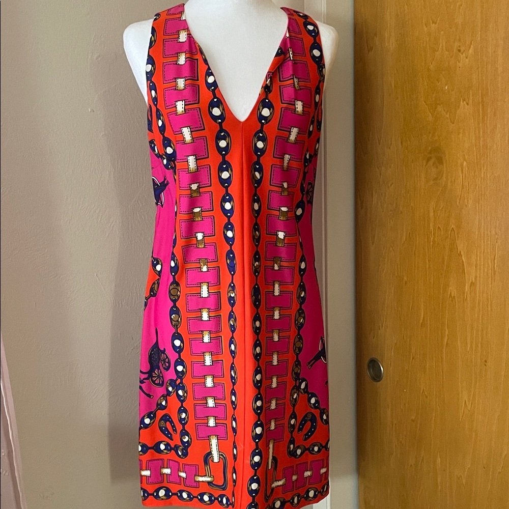 JB by Julie Brown Pink and Orange Geometric Mini Dress